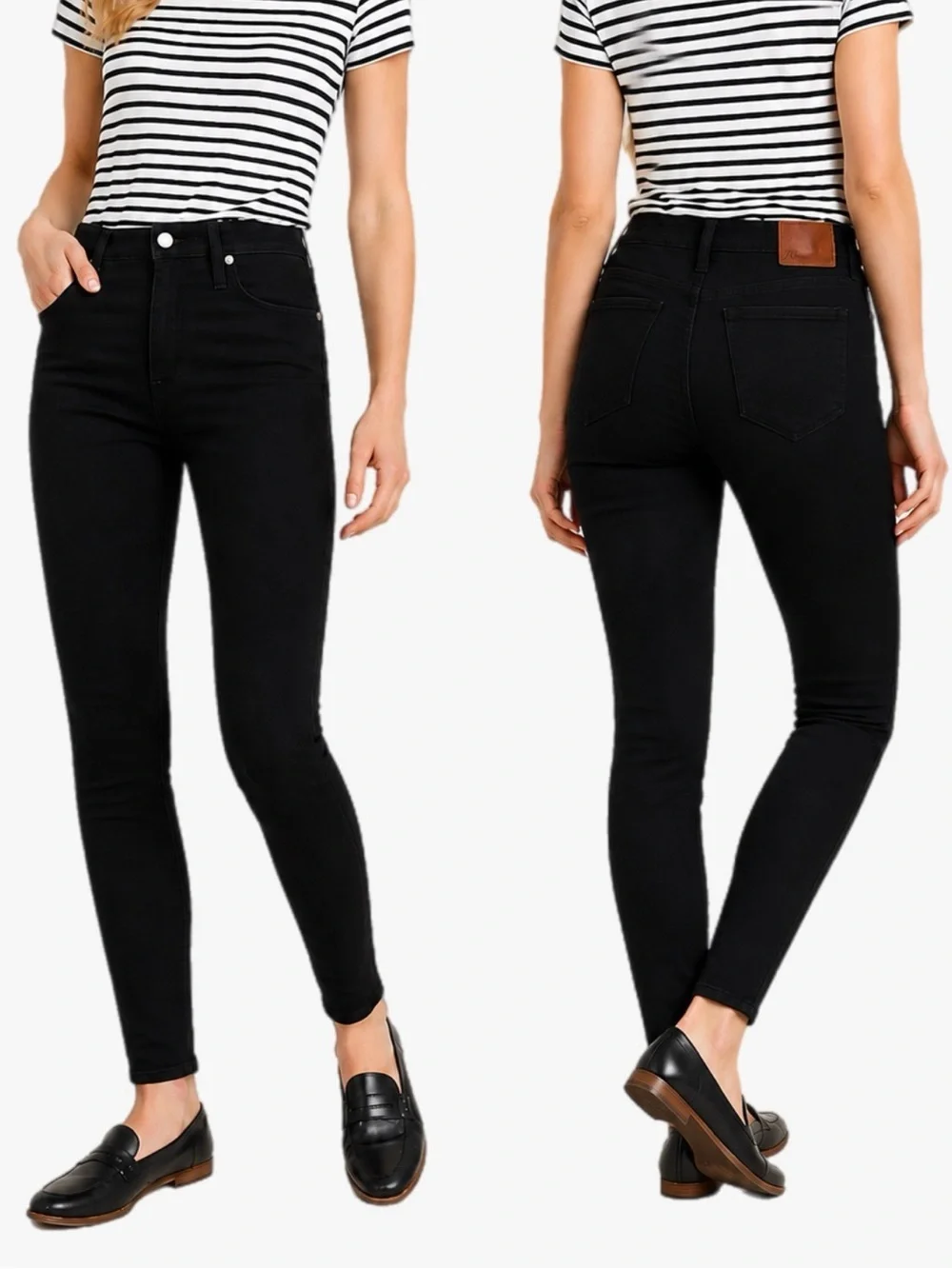 J.Crew Toothpick Mid Rise Skinny Jeans Black Stretch Denim Size 27